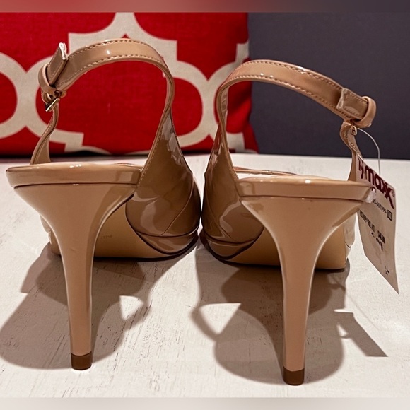 Nine West Tan Patent Leather Peep Toe Heels - NWT - Picture 4 of 8